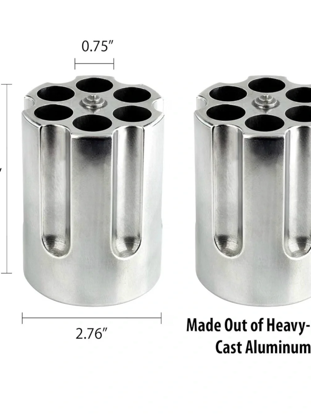 Silver Gun Cylinder Pen Holder - Novelty Desk Organizer